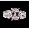 Image 2 : 1.95 ctw Morganite and Diamond Ring - 14KT White Gold