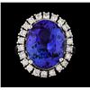 Image 2 : 10.41 ctw Tanzanite and Diamond Ring - 14KT White Gold