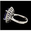 Image 3 : 10.41 ctw Tanzanite and Diamond Ring - 14KT White Gold