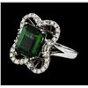 Image 1 : 6.82 ctw Tourmaline and Diamond Ring - 14KT White Gold