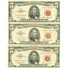 Image 1 : 1963 $5 VG/XF Red Seal Note Lot of 3