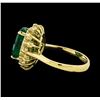 Image 3 : 4.27 ctw Emerald and Diamond Ring - 14KT Yellow Gold