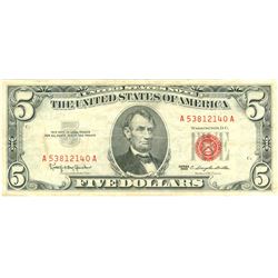 1963 $5 VG/XF Red Seal Note