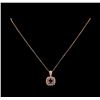 Image 2 : 14KT Rose Gold 1.76 ctw Tanzanite and Diamond Pendant With Chain