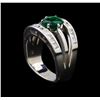 Image 4 : 1.25 ctw Emerald and Diamond Ring - 14KT White Gold