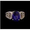 Image 2 : 14KT White Gold 4.10 ctw Tanzanite and Diamond Ring