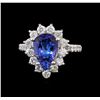 Image 2 : 14KT White Gold 3.05 ctw Tanzanite and Diamond Ring