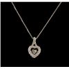 Image 1 : 0.25 ctw Diamond Pendant With Chain - 14KT White Gold