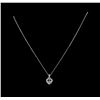 Image 2 : 0.25 ctw Diamond Pendant With Chain - 14KT White Gold