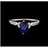 Image 2 : 1.41 ctw Sapphire and Diamond Ring - 14KT White Gold