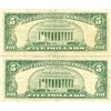 Image 2 : 1963 $5 VG/XF Red Seal Note Lot of 2