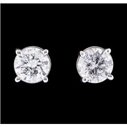 0.68 ctw Diamond Stud Earrings - 14KT White Gold