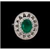 Image 2 : 14KT White Gold 2.21 ctw Emerald and Diamond Ring