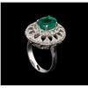 Image 4 : 14KT White Gold 2.21 ctw Emerald and Diamond Ring