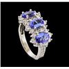 Image 4 : 2.12 ctw Tanzanite and Diamond Ring - 14KT White Gold