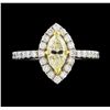 Image 2 : 1.56 ctw Fancy Yellow Diamond Ring - 14KT White and Yellow Gold