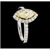 Image 4 : 1.56 ctw Fancy Yellow Diamond Ring - 14KT White and Yellow Gold