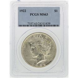 1922 PCGS MS63 Peace Silver Dollar