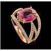 Image 4 : 3.45 ctw Tourmaline and Diamond Ring - 14KT Rose Gold