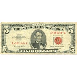 1963 $5 VG/XF Red Seal Note