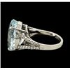 Image 3 : 11.04 ctw Aquamarine and Diamond Ring - 14KT White Gold