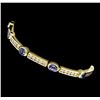 Image 2 : 3.10 ctw Tanzanite and Diamond Bracelet - 14KT Yellow Gold