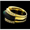 Image 3 : 0.86 ctw Emerald and Diamond Ring - 18KT Yellow Gold