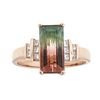 Image 1 : 3.42 ctw Tourmaline, Ruby, and Diamond Ring - 14KT Rose Gold