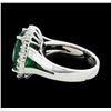 Image 3 : 5.76 ctw Emerald and Diamond Ring - 14KT White Gold