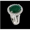 Image 4 : 5.76 ctw Emerald and Diamond Ring - 14KT White Gold