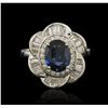 Image 2 : 2.04 ctw Sapphire and Diamond Ring - 14KT White Gold