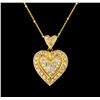 Image 1 : 14KT Yellow Gold 0.85 ctw Diamond Heart Pendant With Chain