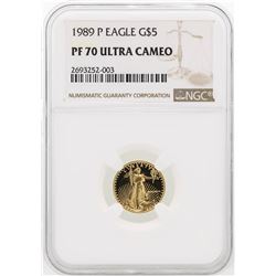 1989-P NGC PF70 Ultra Cameo $5 Eagle Gold Coin