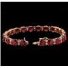 Image 3 : 30.24 ctw Ruby and Diamond Bracelet - 14KT Rose Gold