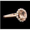 Image 1 : 1.65 ctw Morganite and Diamond Ring - 14KT Rose Gold