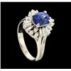 Image 4 : 2.00 ctw Sapphire and Diamond Ring - Platinum