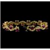 Image 3 : 7.74 ctw Ruby and Diamond Bracelet - 14KT Yellow Gold