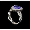 Image 4 : 14KT White Gold 2.01 ctw Tanzanite and Diamond Ring