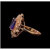 Image 3 : 3.62 ctw Tanzanite and Diamond Ring - 14KT Rose Gold