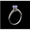 Image 4 : 0.81 ctw Sapphire and Diamond Ring - 10KT White Gold