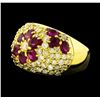 Image 1 : 2.32 ctw Ruby and Diamond Ring - 18KT Yellow Gold