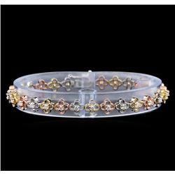 1.22 ctw Diamond Bracelet - 14KT Tri Color Gold