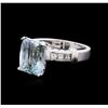 Image 1 : 14KT White Gold 4.93 ctw Aquamarine and Diamond Ring