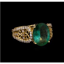 14KT Yellow Gold 2.47 ctw Emerald and Diamond Ring