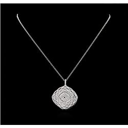 2.15 ctw Diamond Pendant with Chain - 18KT White Gold