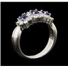 Image 4 : 0.56 ctw Sapphire and Diamond Ring - Platinum