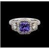 Image 2 : 18KT White Gold 1.41 ctw Tanzanite and Diamond Ring