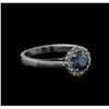 Image 1 : 0.83 ctw Blue Diamond Ring - 14KT White Gold