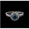 Image 2 : 0.83 ctw Blue Diamond Ring - 14KT White Gold