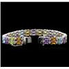 Image 3 : 24.00 ctw Multi Gemstone and Diamond Bracelet - 14KT White Gold